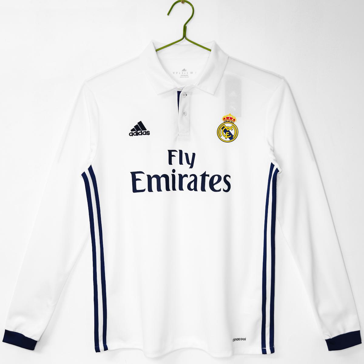 Real Madrid 2016/17 Long Sleeve Home Jersey - Size Medium